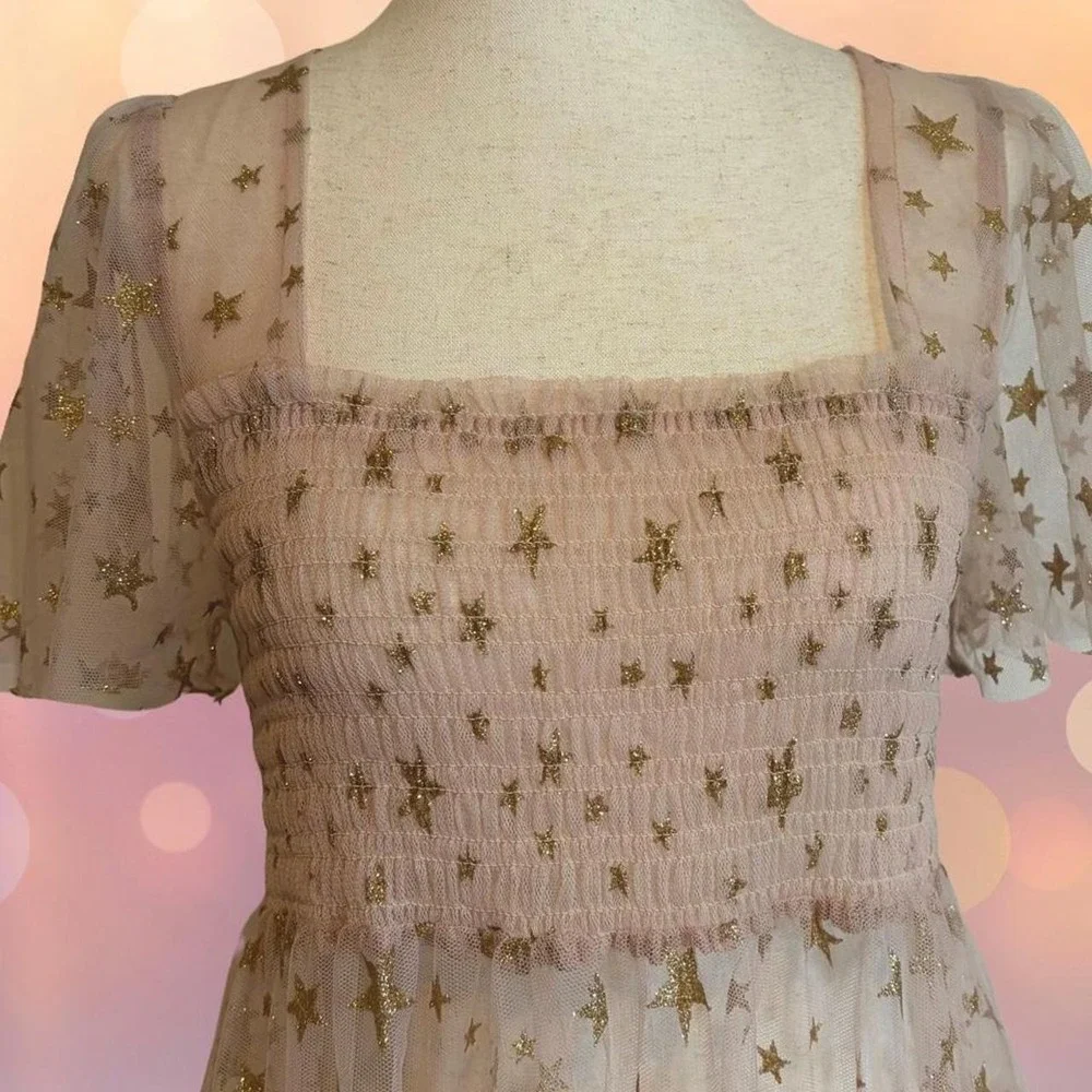 Free People Starbright Sheer Tulle Dress. Size small